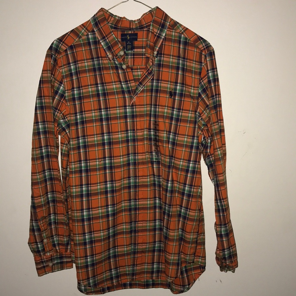 Ralph Lauren plaid button down shirt.